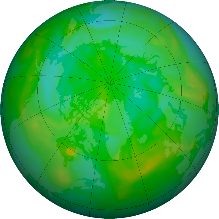 Arctic ozone map for 29 July 2013